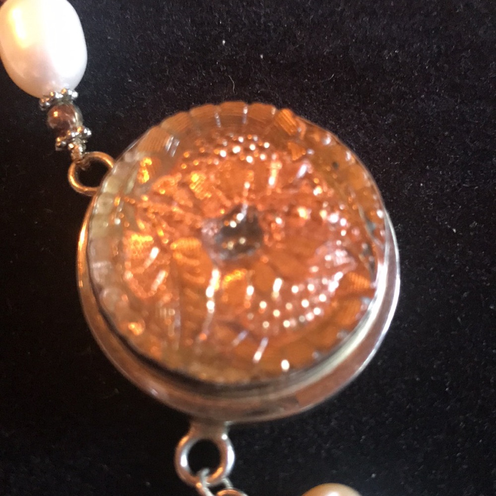 STERLING CLASP SINGLE STRAND OF LARGE GLASS PEARLS - Picture 7 of 14